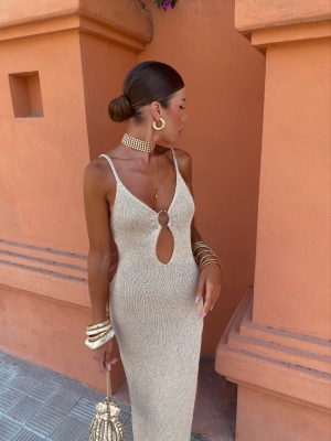 Vestido Cavalli Dorado