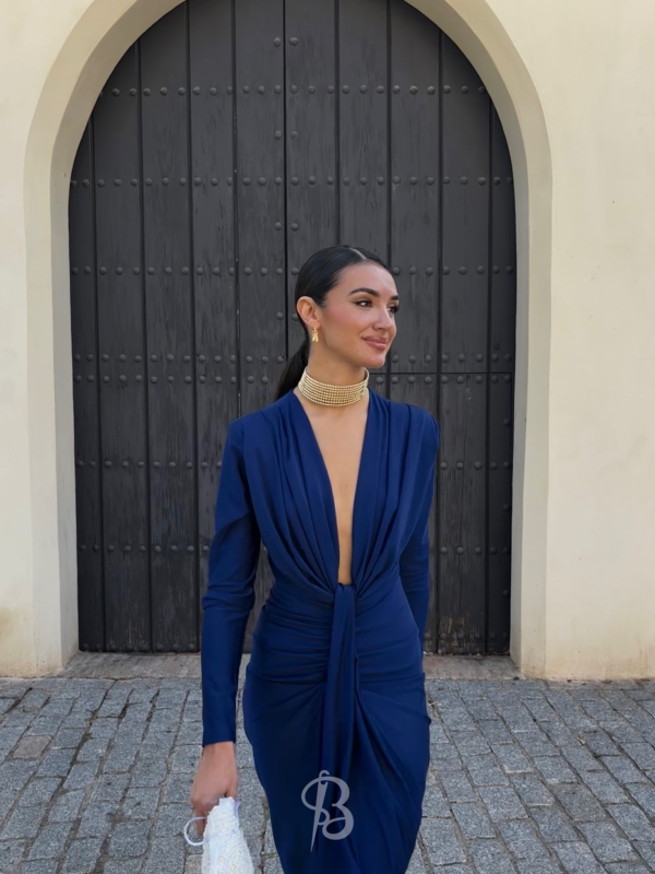 Coliza Dress Long Sleeve Navy Blue