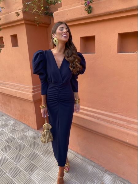 Robe libellule bleu marine