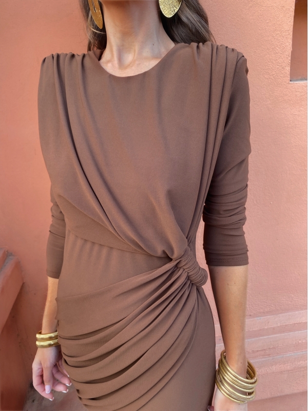 Vestido Alfalfa Marrón