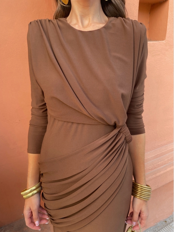 Vestido Alfalfa Marrón
