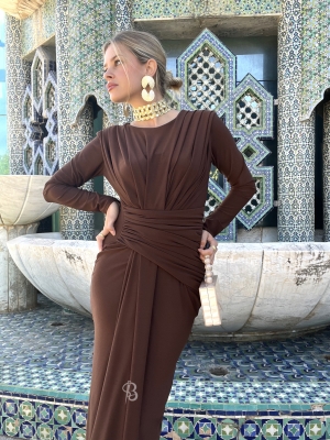 Vestido castanho Zamarra