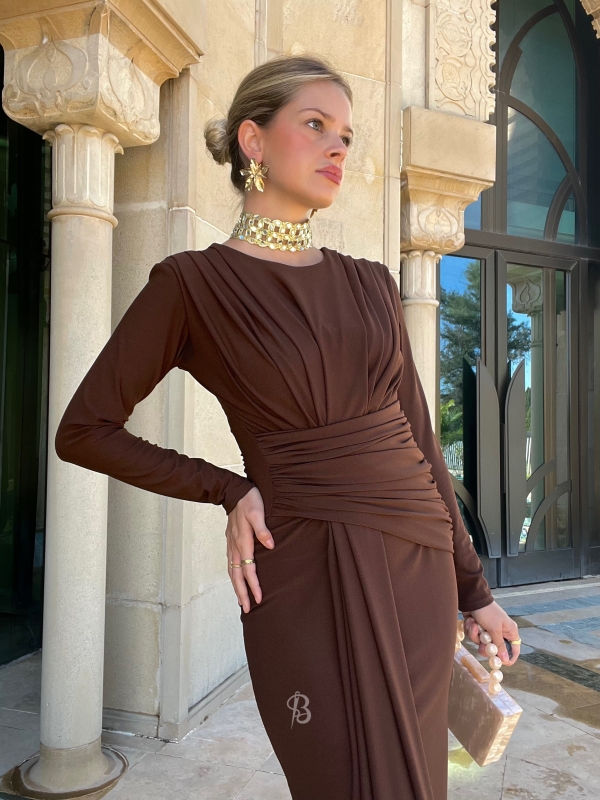 Vestido castanho Zamarra