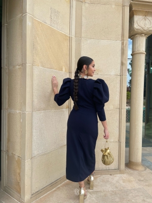 Robe libellule bleu marine