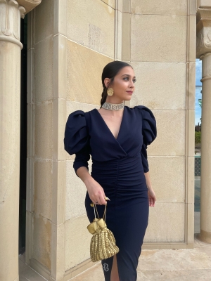 Robe libellule bleu marine