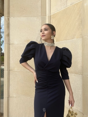 Robe libellule bleu marine