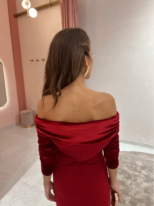 Vestido Santa Cruz Terciopelo Granate