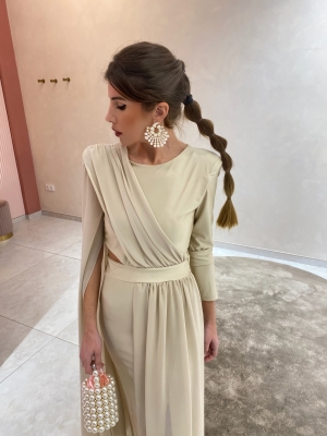 Vestido Centuria Bege/Champagne