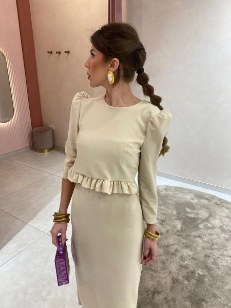 Conjunto Tunísia Bege Liso