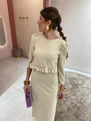 Conjunto Tunísia Bege Liso