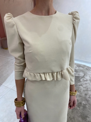 Conjunto Tunísia Bege Liso