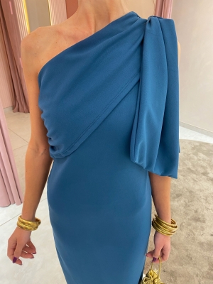 Vestido Rovira Azul Petróleo