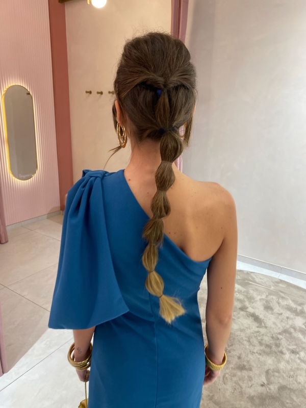 Vestido Rovira Azul Petróleo