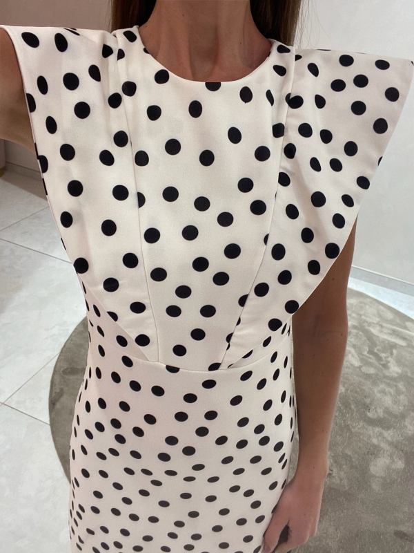 Murillo White Polka Dots Dress