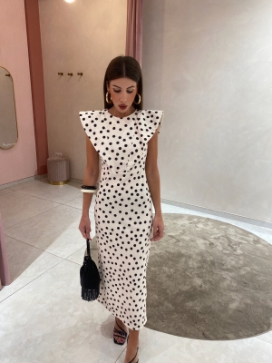 Murillo White Polka Dots Dress