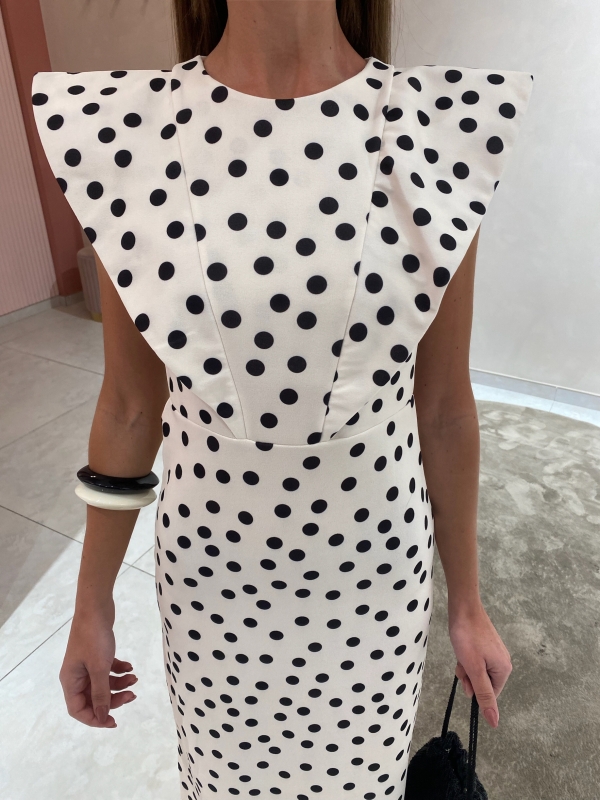 Murillo White Polka Dots Dress