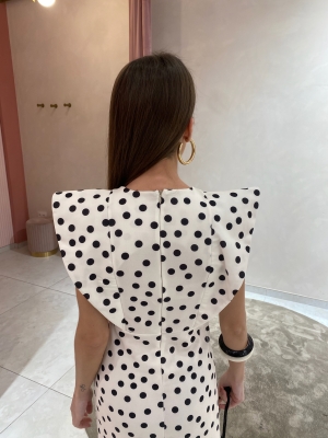 Murillo White Polka Dots Dress