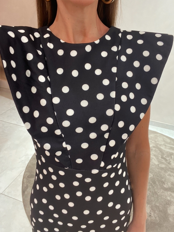 Vestido Murillo Negro Lunares