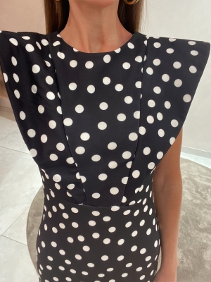Vestido Murillo Negro Lunares