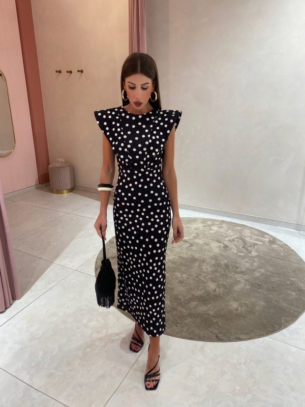 Vestido Murillo Negro Lunares