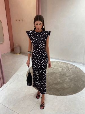 Vestido Murillo Negro Lunares