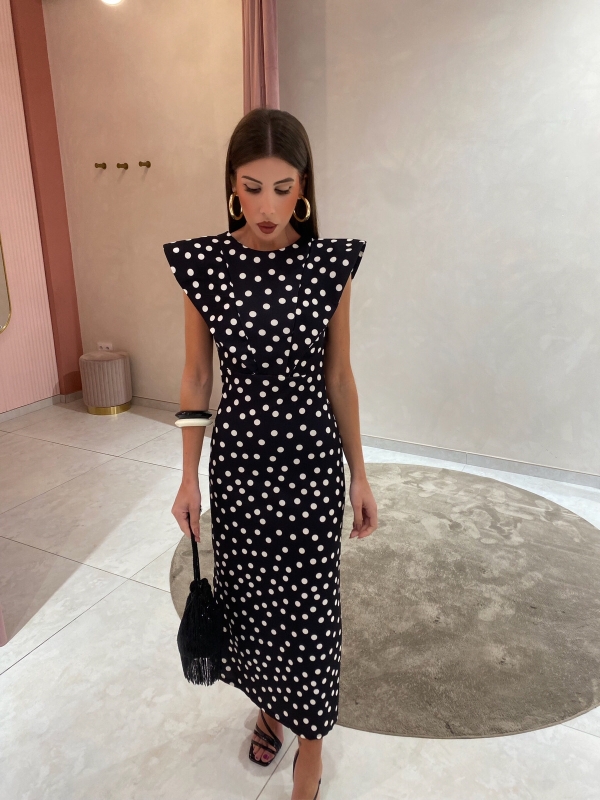 Vestido Murillo Negro Lunares