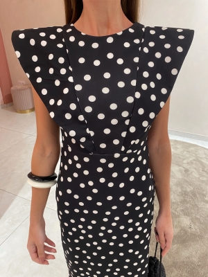 Vestido Murillo Negro Lunares