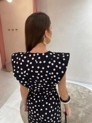 Vestido Murillo Negro Lunares