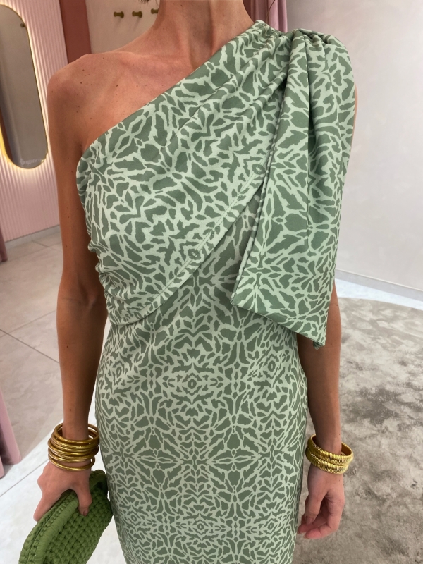 Vestido Rovira Zebrado Verdeagua