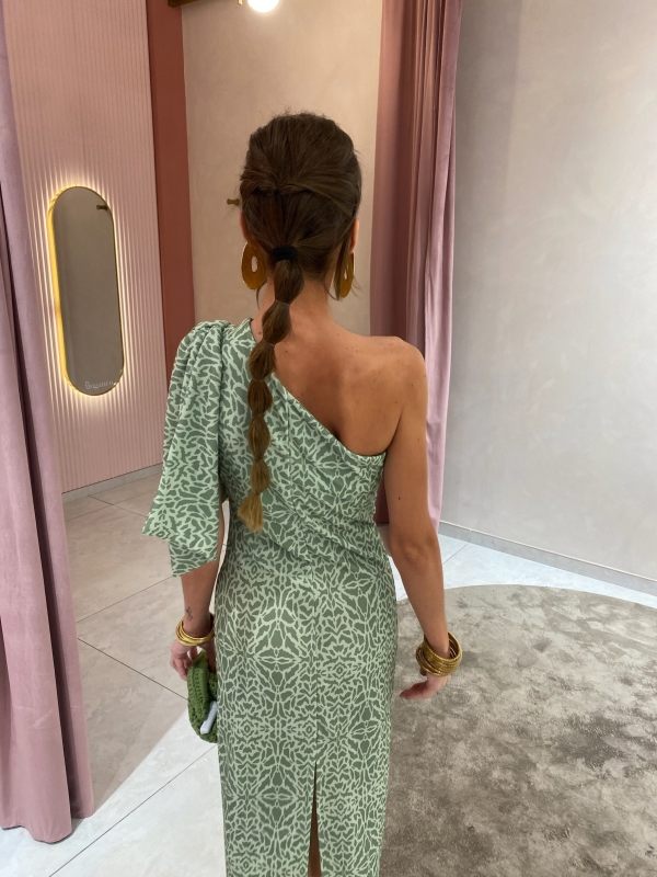 Rovira Dress Zebrado Verdeagua