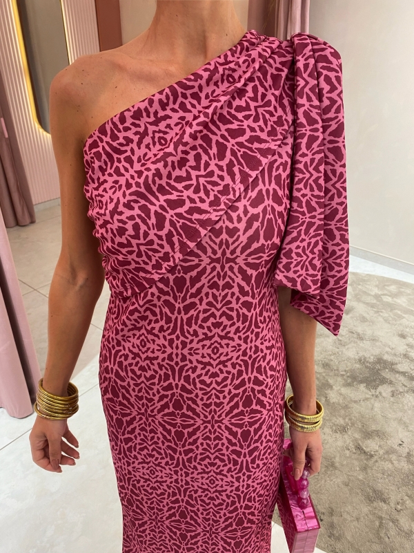 Vestido Rovira Cebrado Rosa