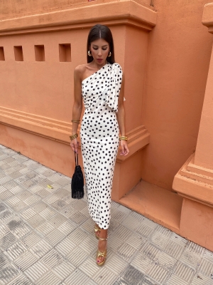 Vestido Alpujarra Blanco Lunares