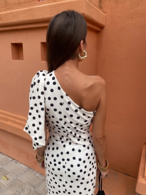 Vestido Alpujarra Branco às bolinhas