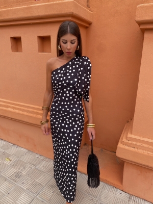 Vestido Alpujarra Negro Lunares