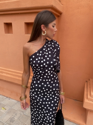 Vestido Alpujarra Negro Lunares