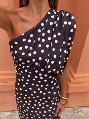 Vestido Alpujarra Negro Lunares