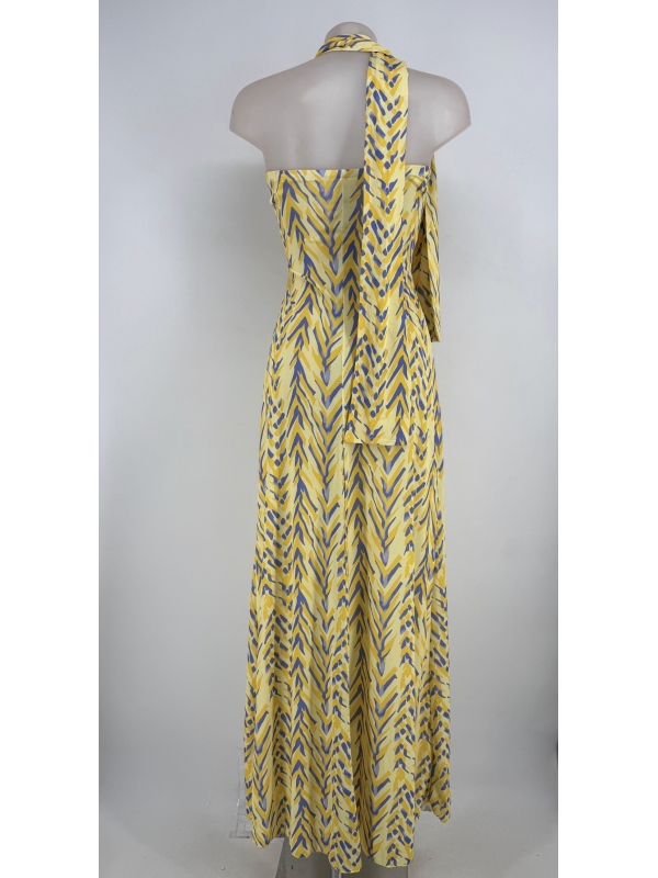 Vestido Caúcaso Amarillo/Azul