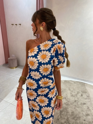 Vestido Margaritas Azul