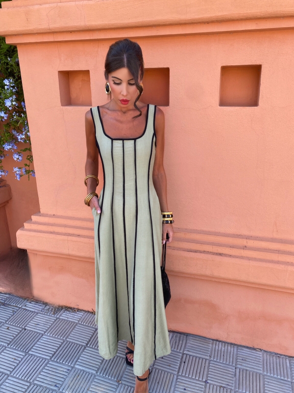 Vestido Vargas esverdeado