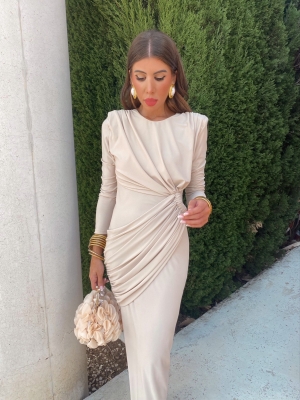 Vestido Alfalfa Bege