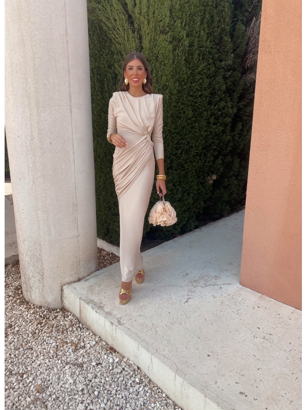 Vestido Alfalfa Bege