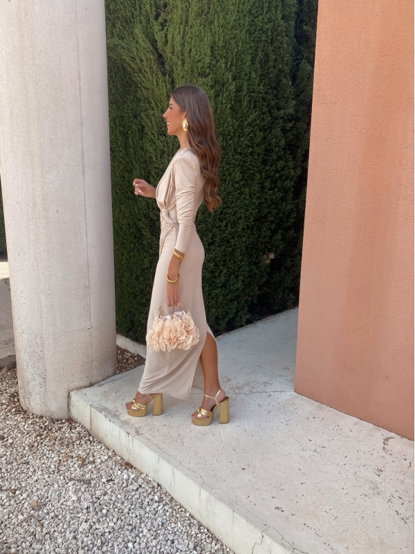 Vestido Alfalfa Bege