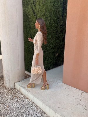 Vestido Alfalfa Beige
