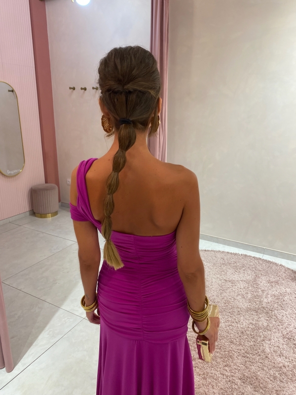 Vestido liso loiro com estampa de...