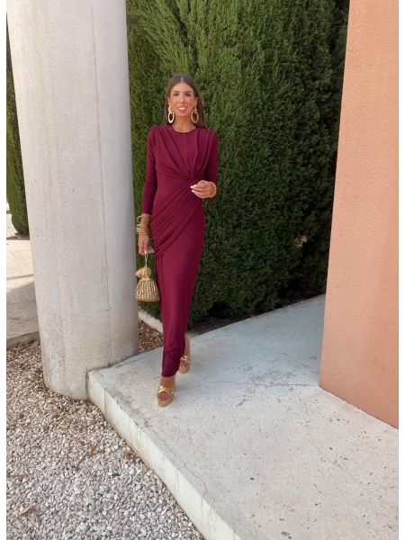 Vestido Alfalfa Bordeaux 2