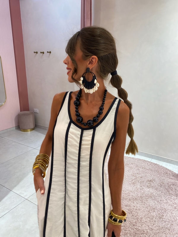 Vestido Vargas Crema/Negro