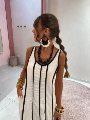 Vestido Vargas Crema/Negro