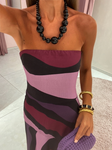 Vestido Gia Morado/Negro