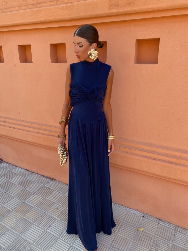 Vestido Giovana Azul Marino