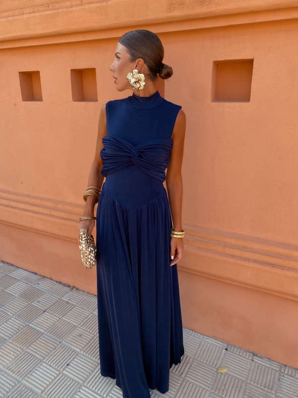 Vestido Giovana Azul Marino